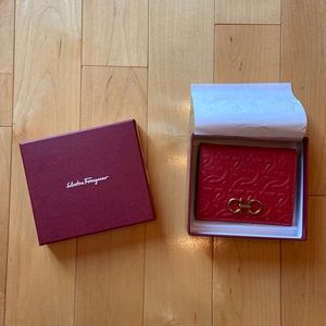 NWT Red Ferragamo compact wallet
